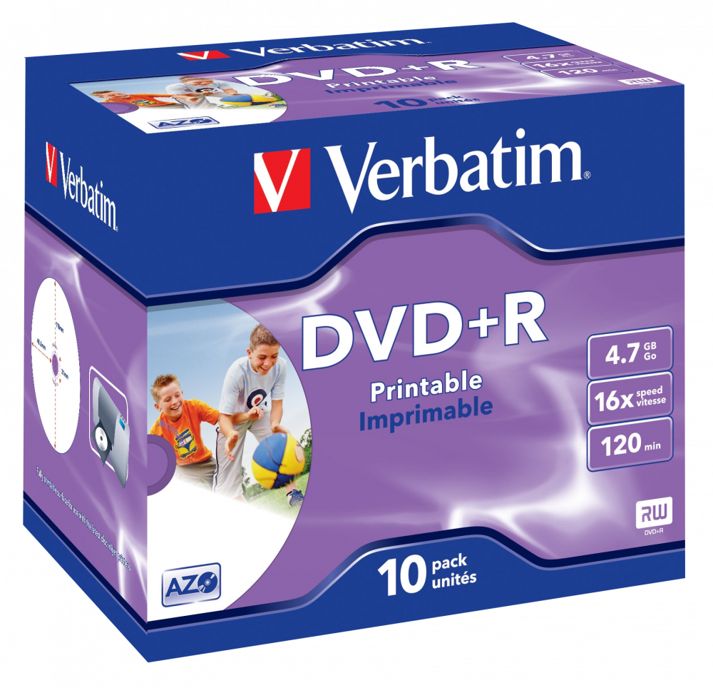 DVD+R Wide Photo Inkjet Printable ID Brand