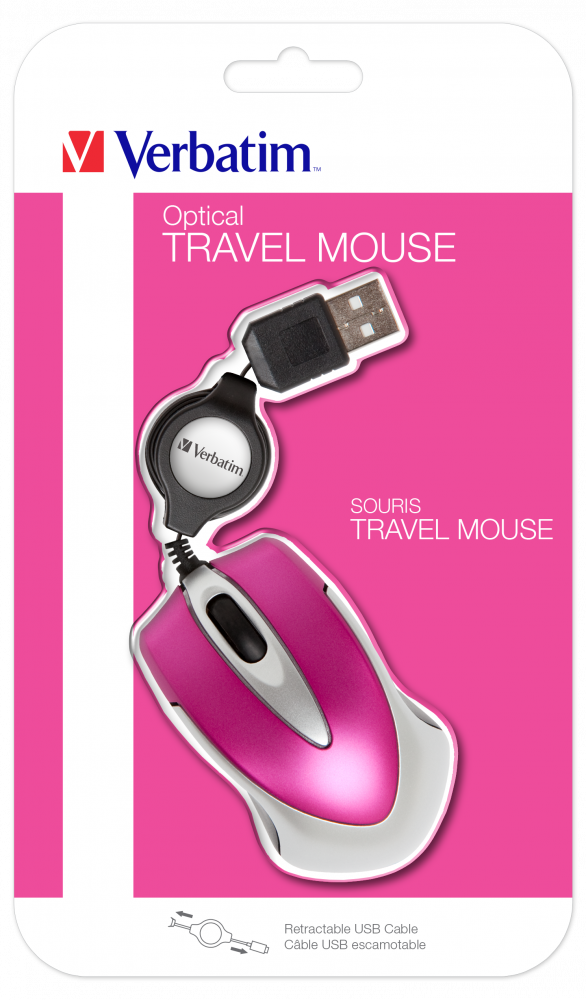 Cestovní optická myš Go Mini jasně růžová