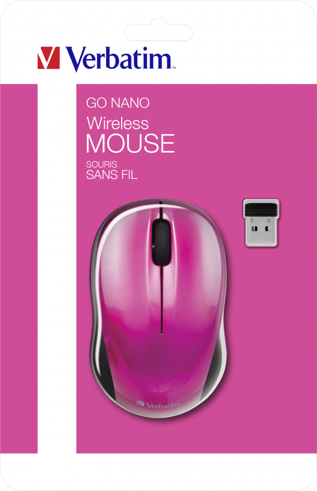 Bezdrátová myš GO NANO jasně růžová