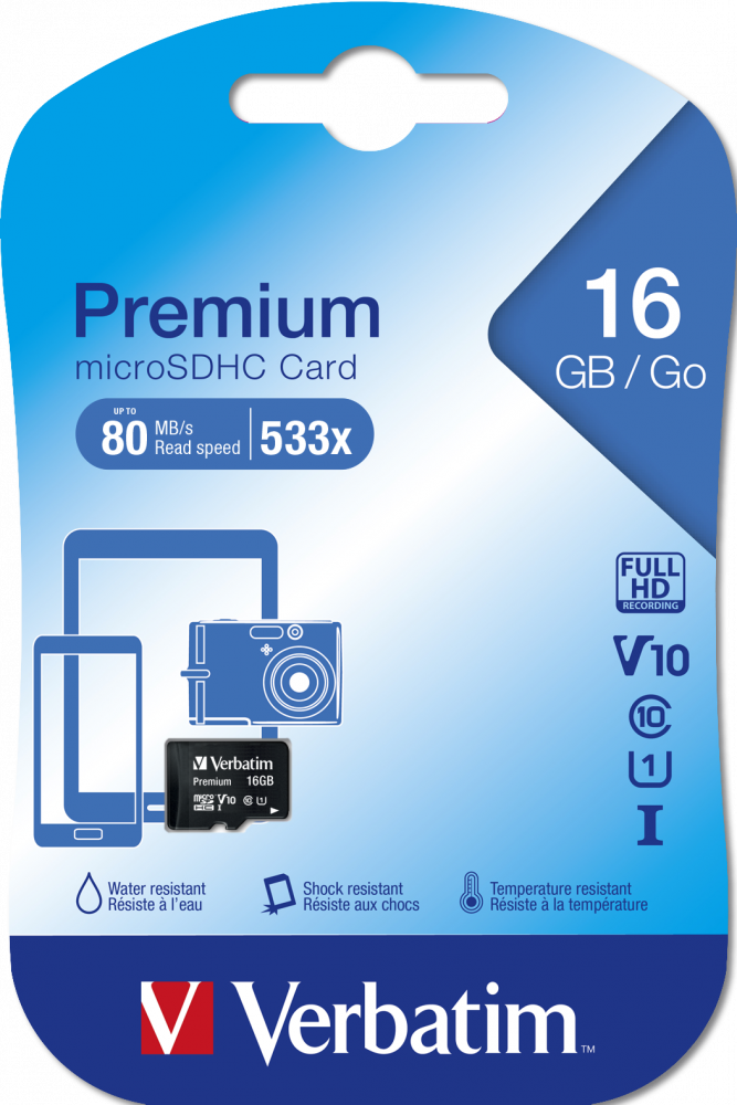 Premium U1 Micro SDHC Card 16GB