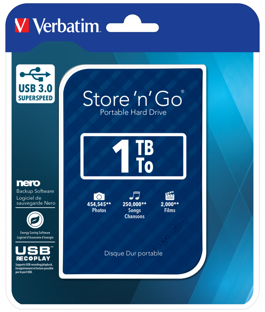 Store 'n' Go USB 3.0 Přenosný pevný disk 1 TB – Modrá