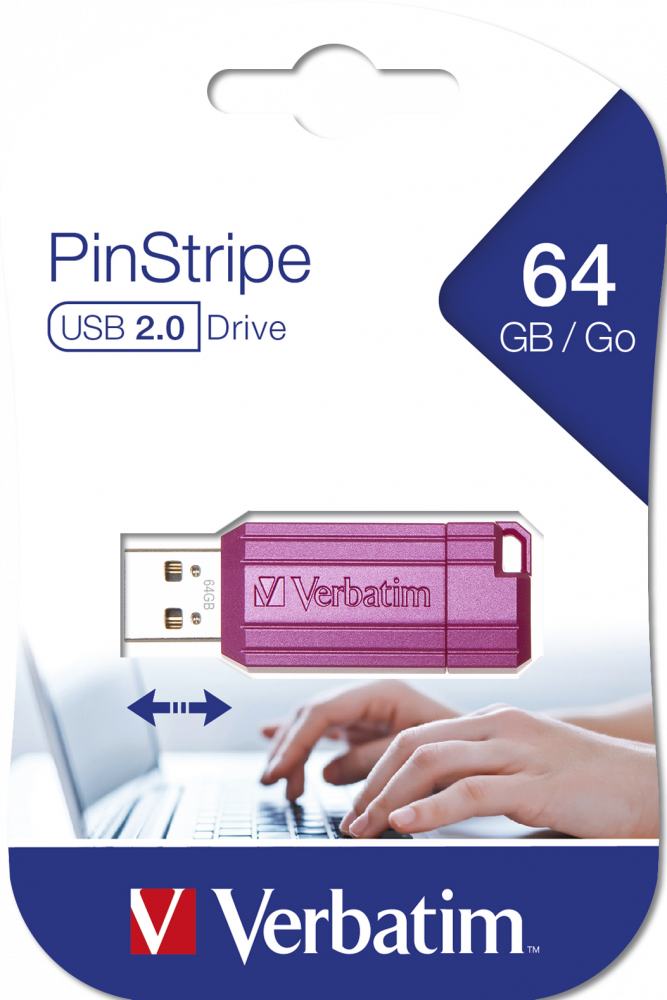 Jednotka PinStripe USB 64 GB jasně růžová